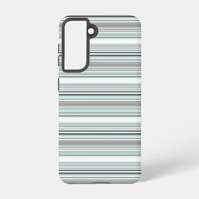 Cute aqua grey stripes samsung galaxy s21 case (Back)