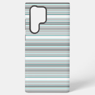 Cute aqua grey stripes samsung galaxy case