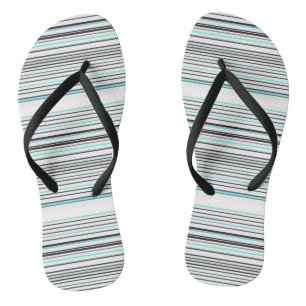 Cute aqua grey stripes thongs