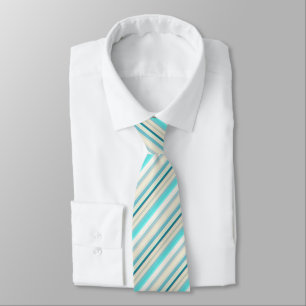 Cute aqua white stripes tie