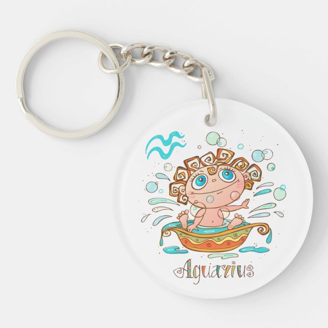 Cute Aquarius Kids Bubbles Key Ring (Front)