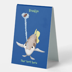 Cute Archerfish cartoon illustration 