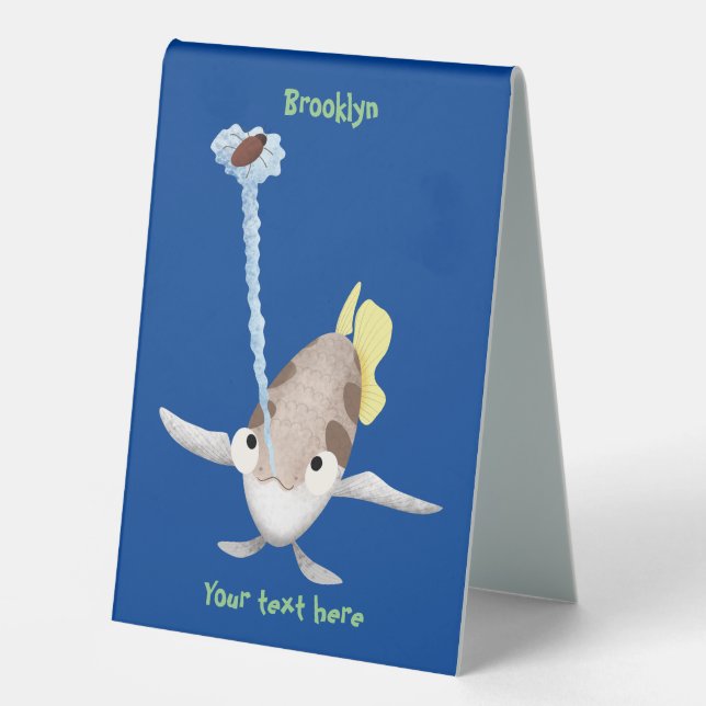 Cute Archerfish cartoon illustration  (Front)