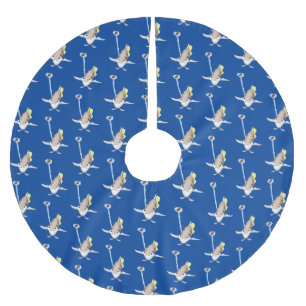 Cute Archerfish cartoon illustration  Brushed Polyester Tree Skirt