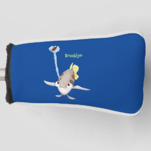 Cute Archerfish cartoon illustration Golf Head Cover