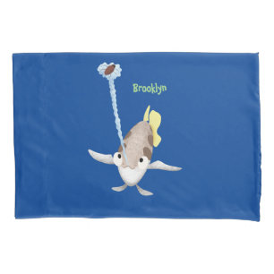 Cute Archerfish cartoon illustration Pillowcase