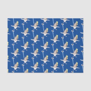 Cute Archerfish cartoon illustration Tissue Paper