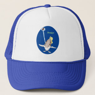 Cute Archerfish cartoon illustration Trucker Hat
