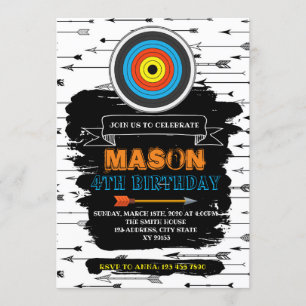 Cute archery party birthday invitation