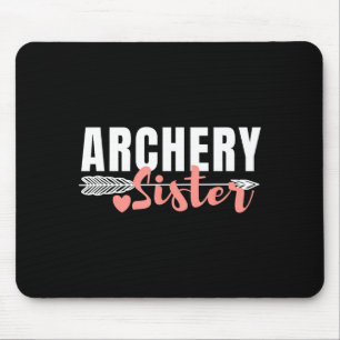 Cute archery sister matching family team photo mouse pad