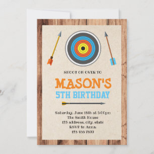 Cute archery theme boy invitation