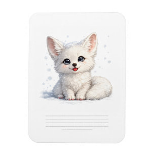 Cute Arctic Fox Cosy Positive Vibes Design Magnet