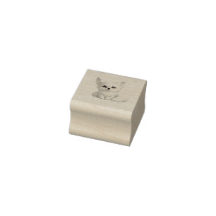 Cute Arctic Fox Cosy Positive Vibes Design Rubber Stamp