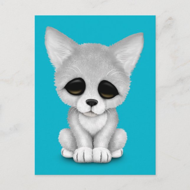Cute Arctic Fox Cub Postcard (Front)