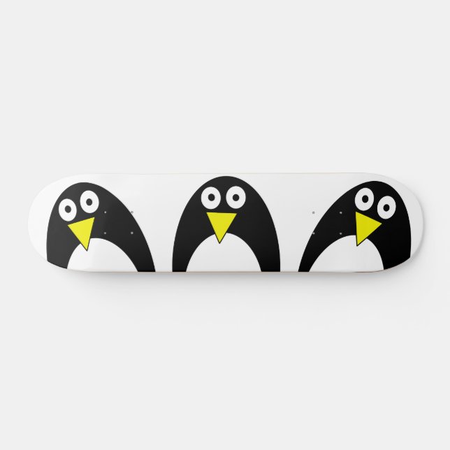 Cute arctic penguin drawing   skateboard (Horz)
