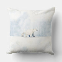 Cute arctic polar bear family