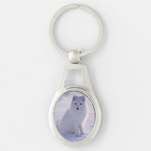 Cute Arctic Winter Fox Alaska Photo Printed Key Ring