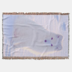 Cute Arctic Winter Fox Photo Designed Woven Throw Blanket