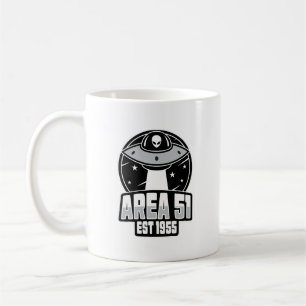 Cute Area 51 Alien Spacehip Retro Coffee Mug