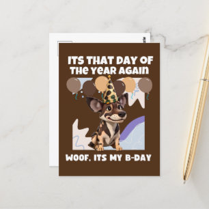 Cute Arican Dog b-day brown Postcard