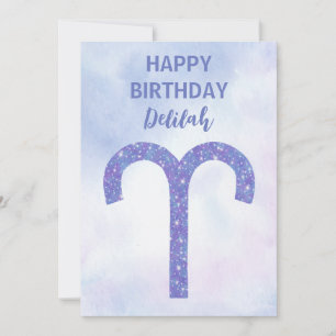 Cute Aries Astrology Sign Personalised Card