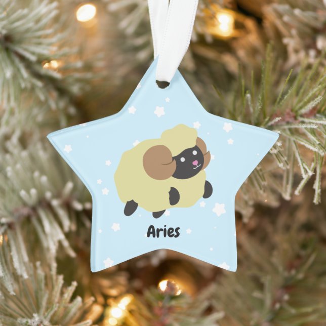 Cute Aries Star Ornament (Tree)