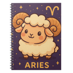 Cute Aries Zodiac Kawaii Ram Notebook