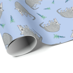 Cute Armadillo Bluebonnet Wrapping Paper