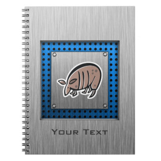 Cute Armadillo; Metal-look Notebook