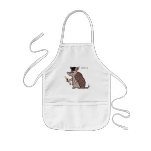 Cute armadillo with graduation cap cartoon  kids apron