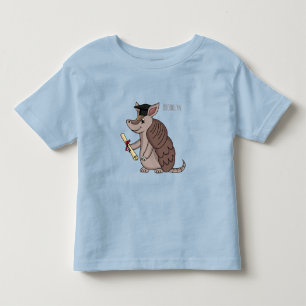 Cute armadillo with graduation cap cartoon  toddler T-Shirt