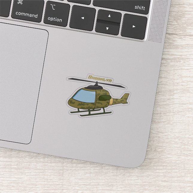 Cute army camoflage helicopter cartoon (Detail)