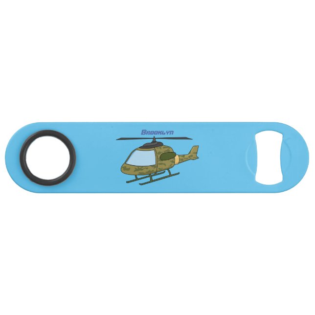 Cute army camoflage helicopter cartoon (Front (Horizontal))