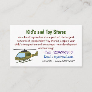 Cute army camoflage helicopter cartoon business card