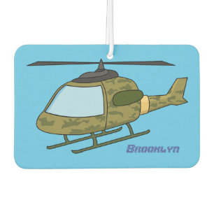 Cute army camoflage helicopter cartoon car air freshener