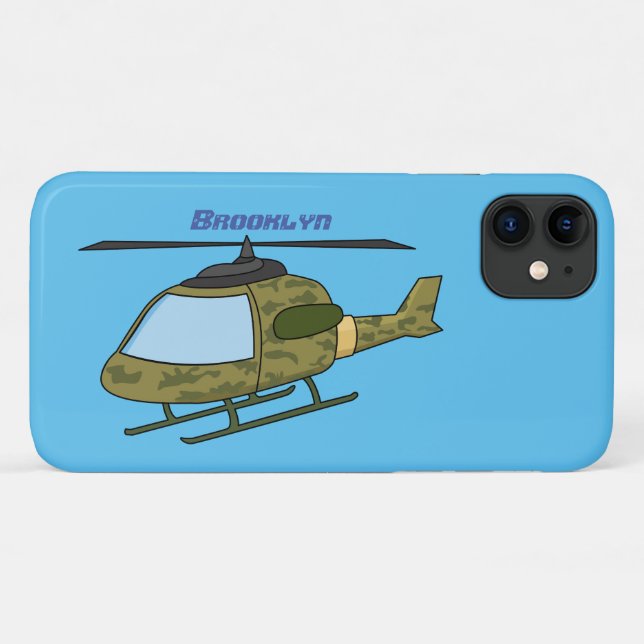 Cute army camoflage helicopter cartoon Case-Mate iPhone case (Back (Horizontal))