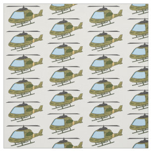 Cute army camoflage helicopter cartoon fabric