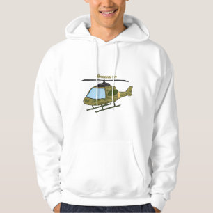 Cute army camoflage helicopter cartoon hoodie
