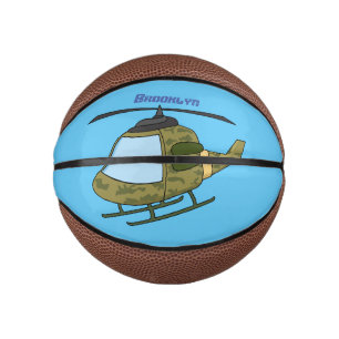 Cute army camoflage helicopter cartoon  mini basketball