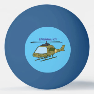 Cute army camoflage helicopter cartoon ping pong ball