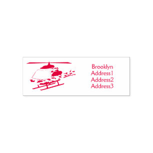 Cute army camoflage helicopter cartoon self-inking stamp