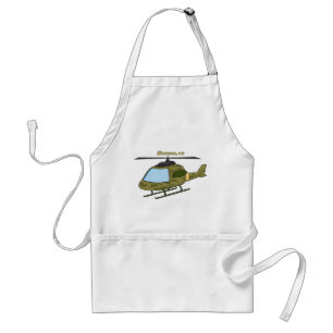 Cute army camoflage helicopter cartoon standard apron
