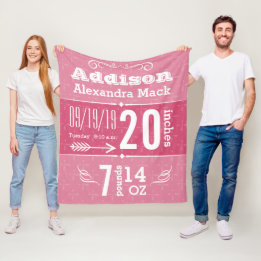 Cute Arrow Pattern Any Colour Baby Blanket