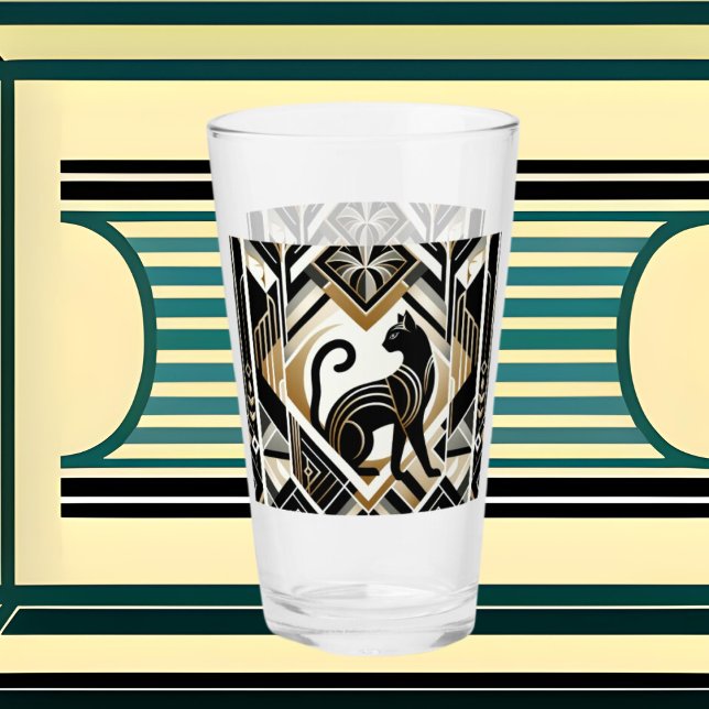 Cute Art Deco cat lovers Glass (Creator Uploaded)