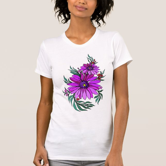 Cute art deco flowers 10a T-Shirt (Front)
