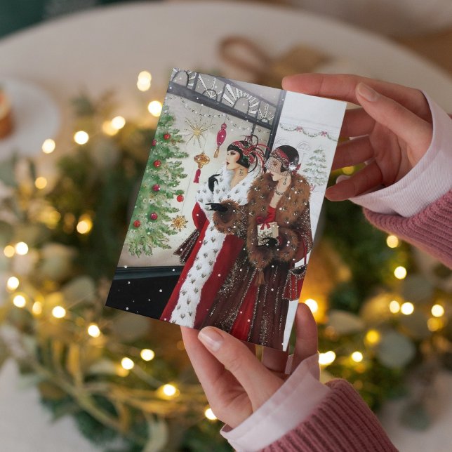 Cute art deco retro vintage Christmas Card (Creator Uploaded)