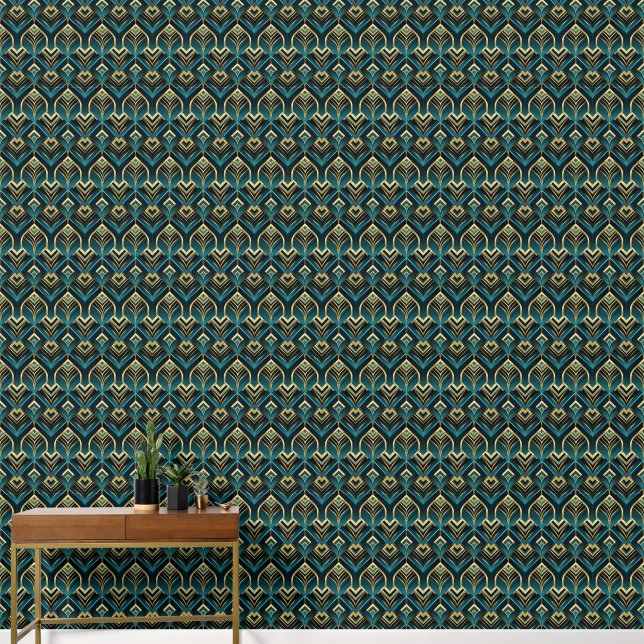 Cute art Deco tiled pattern  Wallpaper (Hallway)