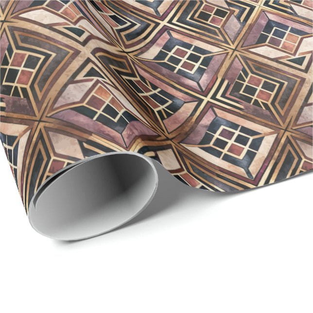 Cute Art Deco tiled pattern Wrapping Paper  (Roll Corner)