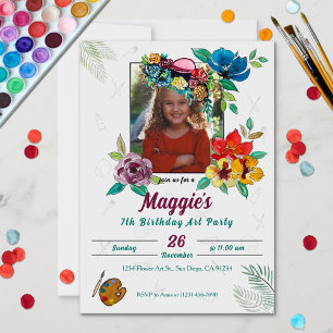 Cute Art Painting Kid's Birthday Party Invitation