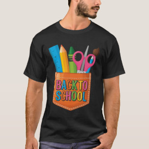 Cute Art Teacher Back To School In Pocket Funny T-Shirt